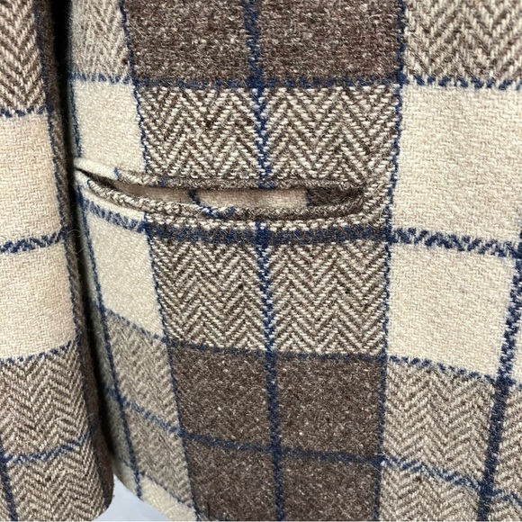Vintage Bianca Plaid Single Button Wool Blazer Jacket Womens 12 Preppy Classic - Picture 5 of 15